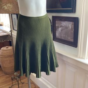 Alaia Olive Wool Knit “Skater” Skirt